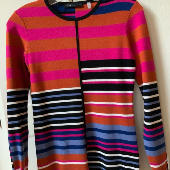 ELIE TAHARI THE SELINA GARDEN STRIPED CREWNECK SWEATER IN SIZE SMALL - Picture 11 of 16